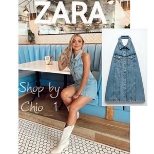 Zara | Dresses | Zara Denim Halter Neck Dress Bloggers Favorite | Poshmark